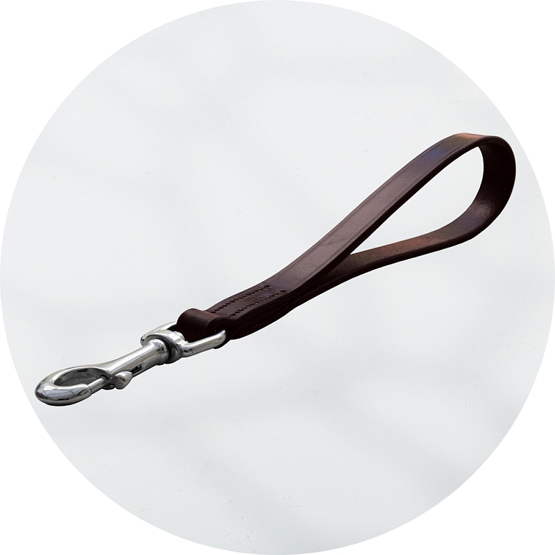 Audenham English Bridle Leather and Herm Sprenger Stainless Steel Hand Loop Dog Lead 32cm 12.5